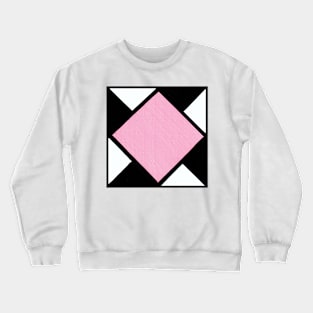 Pink Black and White Diamond Geometric Abstract Acrylic Painting v2 Crewneck Sweatshirt